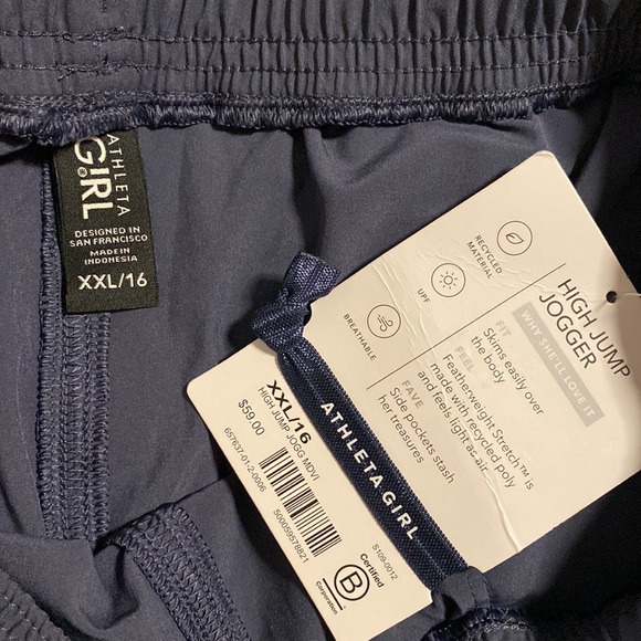 Athleta girl featherweight joggers. NWT - Picture 2 of 3
